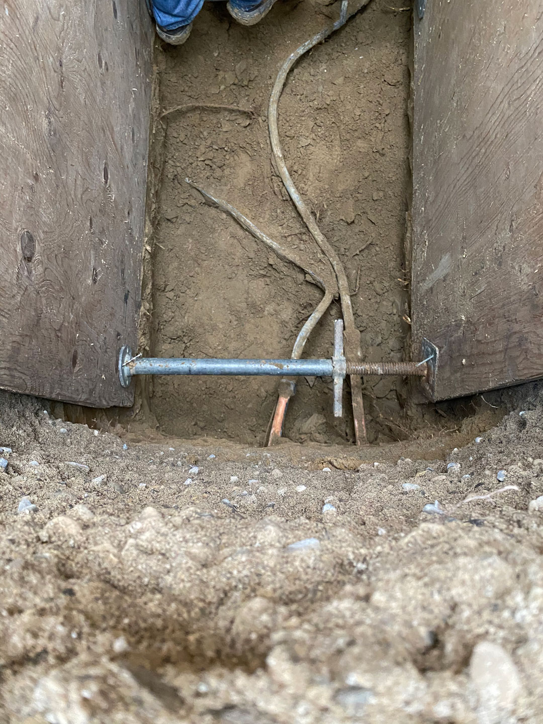 replacing lead pipe underground with copper pipe